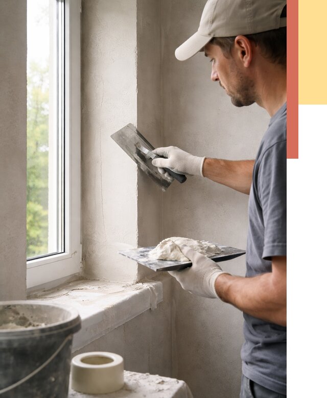 Штукатурка откосов в октябрьском от 4661 руб/м² — услуги и выравнивание под ключ | ОТДЕЛОЧНИК-Ктб