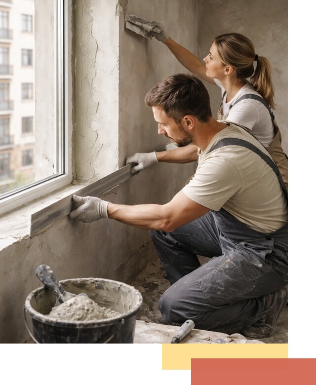 Штукатурка откосов дверей и окон профессионально в октябрьском