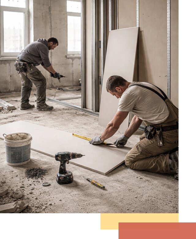 Кладка перегородок из ПГП под ключ в октябрьском