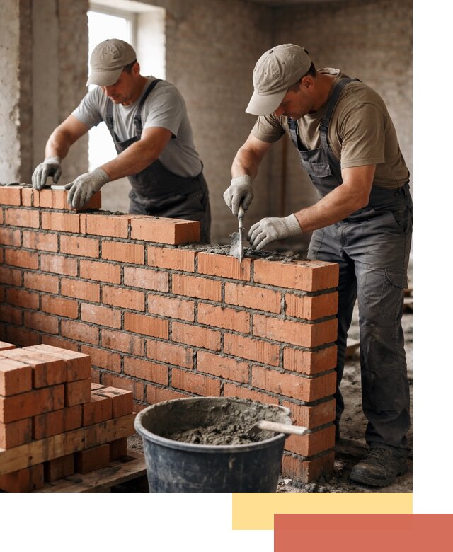 Кладка кирпичных перегородок под ключ в октябрьском