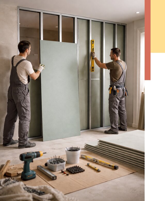 Перегородка из влагостойкого гипсокартона в октябрьском от 4971 руб. — монтаж под ключ | ОТДЕЛОЧНИК-Ктб