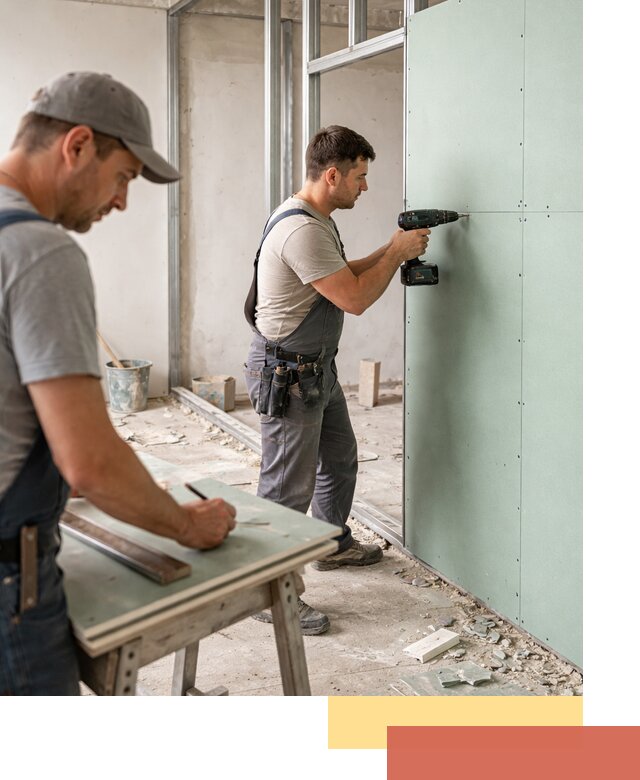 Перегородки из влагостойкого гипсокартона под ключ в октябрьском