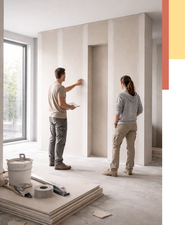 Зонирующая перегородка из гипсокартона в октябрьском от 2900 руб. под ключ | ОТДЕЛОЧНИК-Ктб