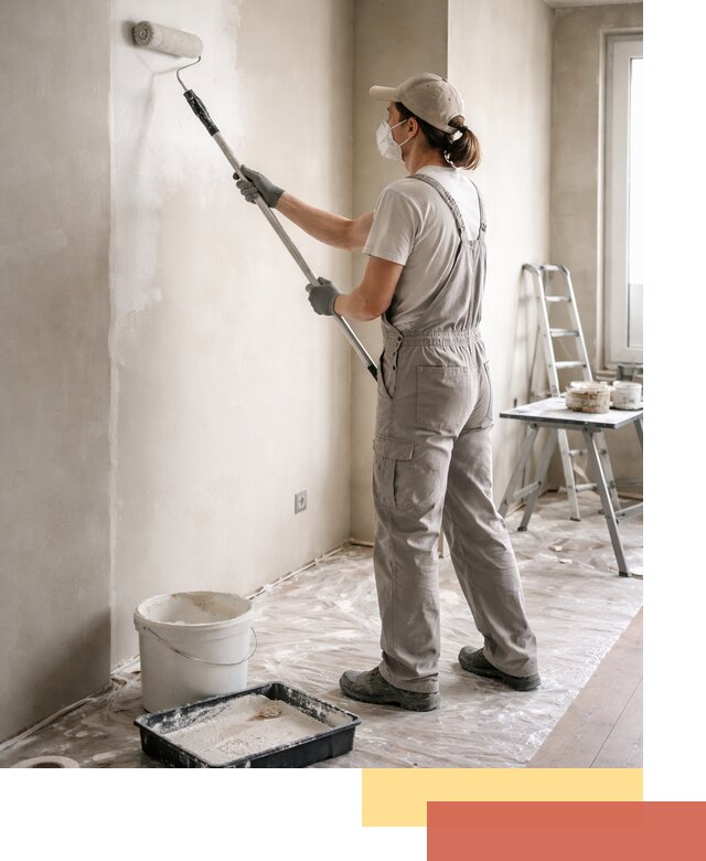 Покраска перегородок из гипсокартона в октябрьском качественно и недорого