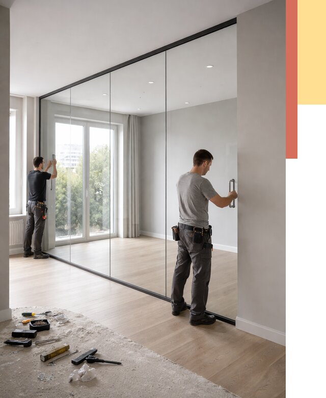 Изготовление стеклянных перегородок в октябрьском от 12791 руб. под ключ | ОТДЕЛОЧНИК-Ктб