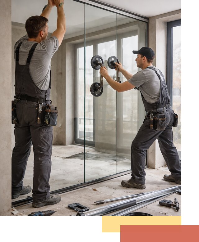 Цельностеклянные перегородки под ключ в октябрьском