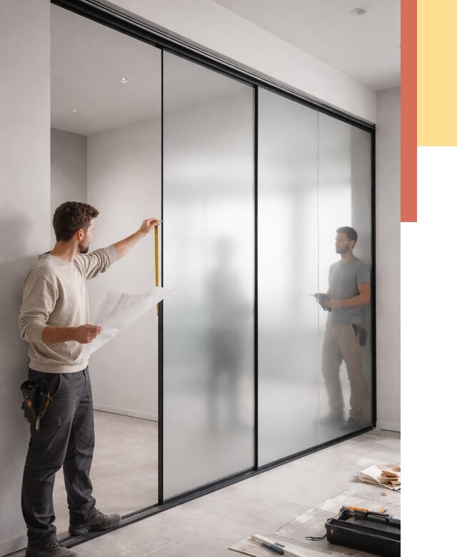 Матовые стеклянные перегородки в октябрьском от 8803 руб. — монтаж и установка | ОТДЕЛОЧНИК-Ктб