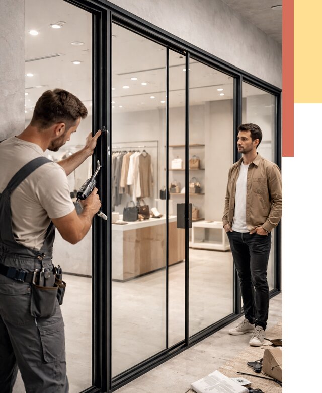 Стеклянные перегородки для магазинов в октябрьском от 8493 руб. под ключ | ОТДЕЛОЧНИК-Ктб