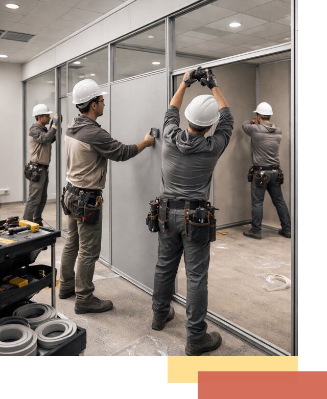 Мобильные офисные перегородки под ключ в октябрьском