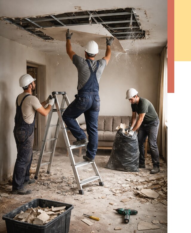 Демонтаж гипсокартонного потолка в октябрьском от 435 руб. за м2 — ОТДЕЛОЧНИК-Ктб