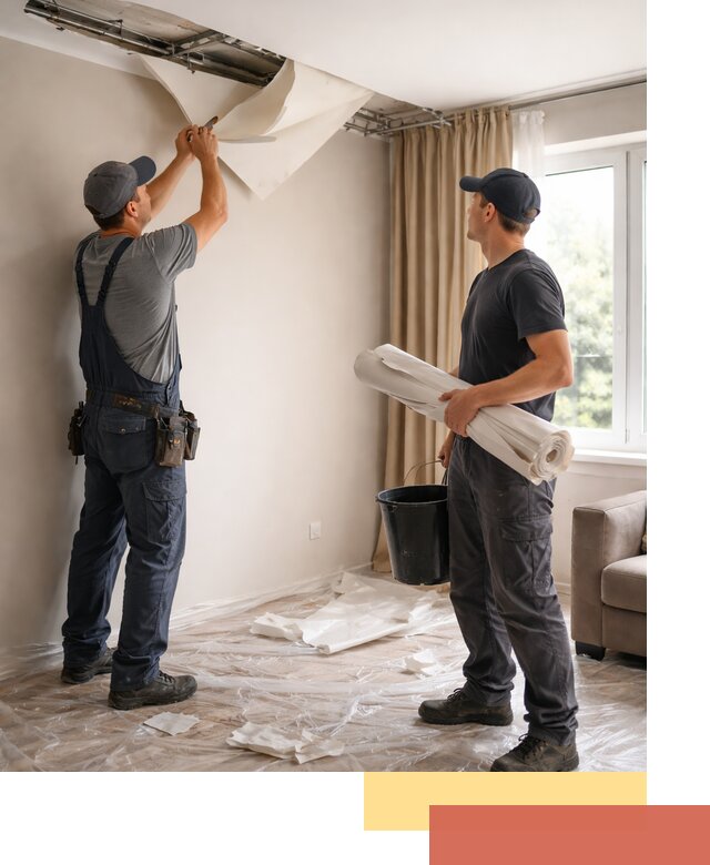 Демонтаж натяжного потолка в октябрьском быстро и аккуратно