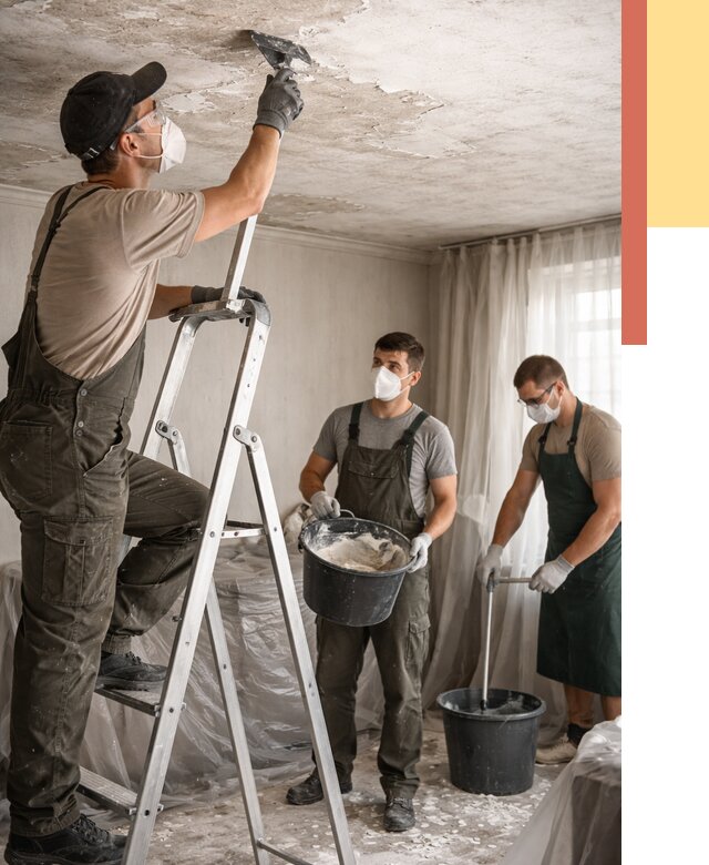 Удаление побелки с потолка в октябрьском от 2589 руб. быстро и недорого | ОТДЕЛОЧНИК-Ктб