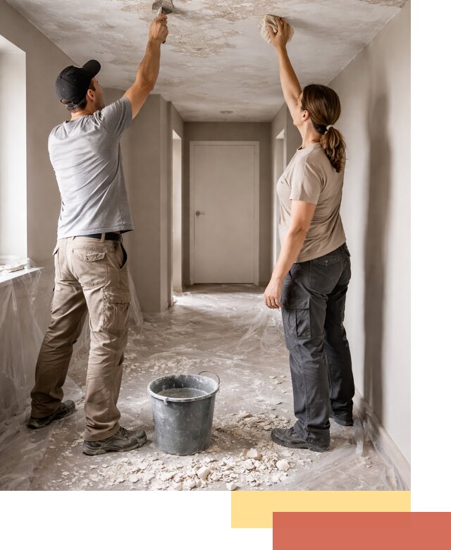 Удаление побелки с потолка в октябрьском — быстро и аккуратно