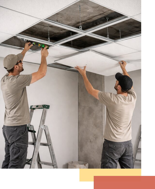 Монтаж потолка Армстронг под ключ в октябрьском