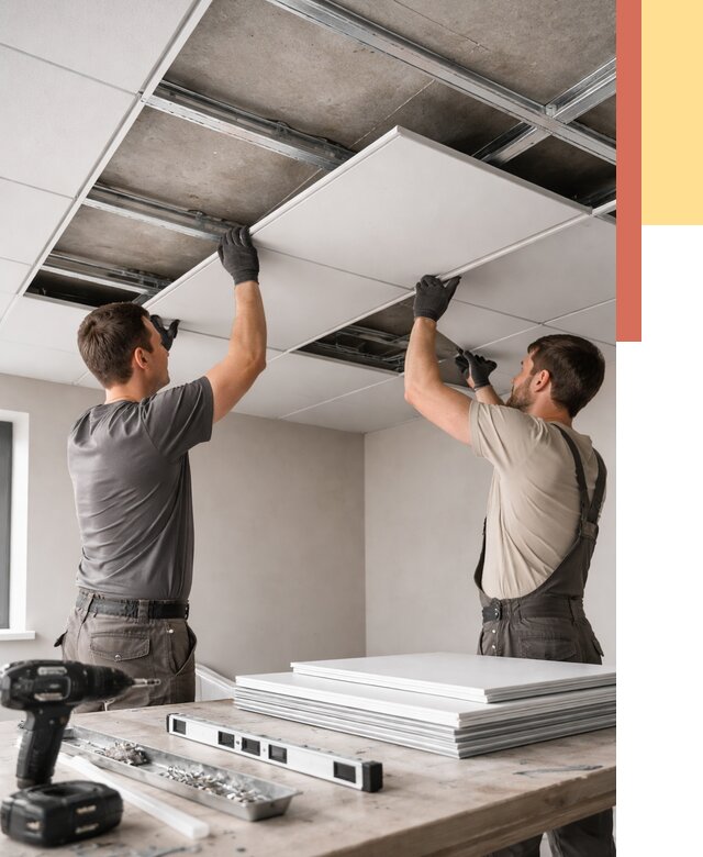 Монтаж кассетного потолка в октябрьском от 4661 руб/м2 — установка и сборка | ОТДЕЛОЧНИК-Ктб