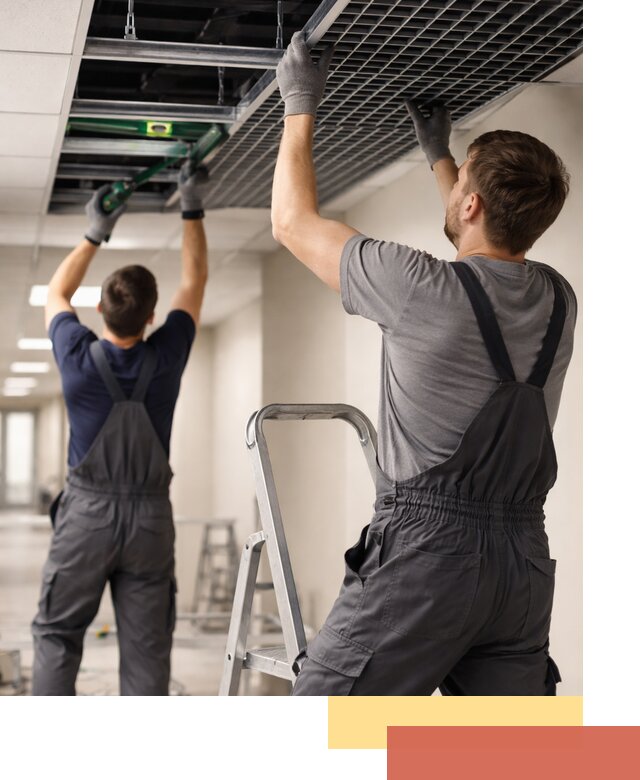 Монтаж потолка Грильято в октябрьском: установка под ключ качественно