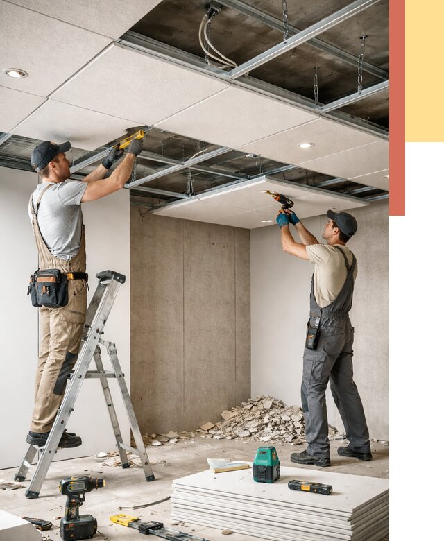 Монтаж акустического потолка в октябрьском от 6732 руб/м2 — быстро и недорого | ОТДЕЛОЧНИК-Ктб