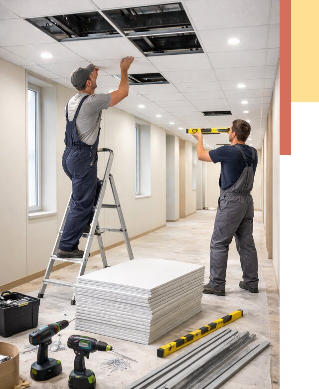 Ремонт потолка Армстронг в октябрьском от 4661 руб. — быстро и недорого | ОТДЕЛОЧНИК-Ктб