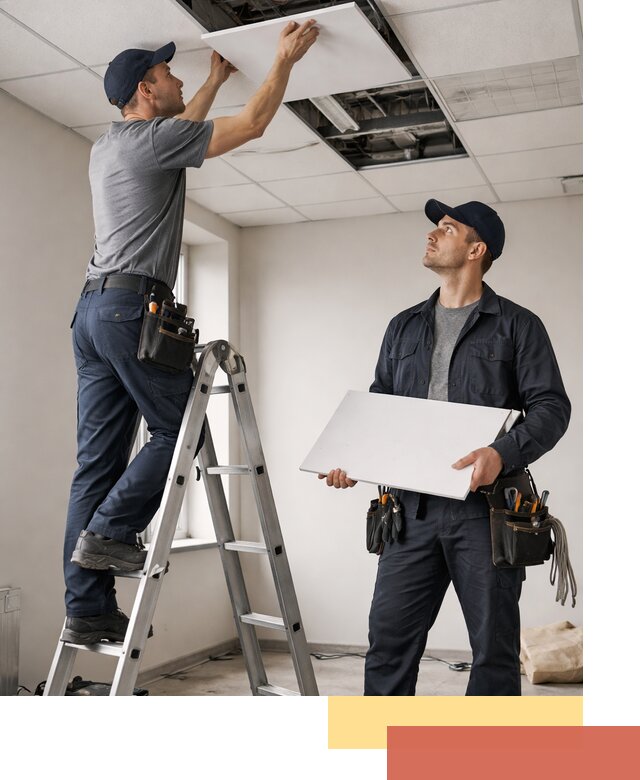 Обслуживание подвесного потолка в октябрьском — ремонт и чистка