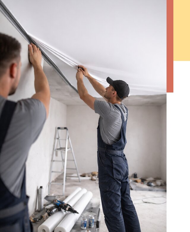 Монтаж матового натяжного потолка в октябрьском от 4661 руб./м² — быстро и недорого | ОТДЕЛОЧНИК-Ктб