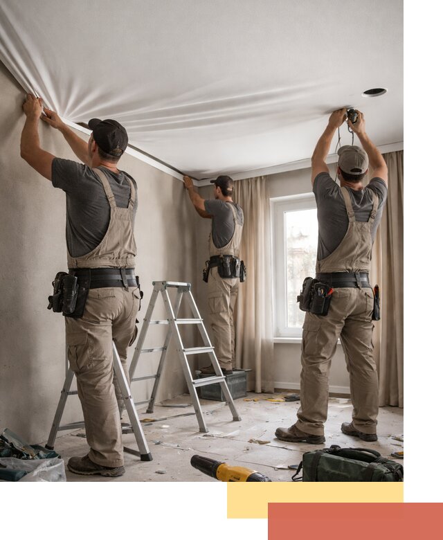 Монтаж матового натяжного потолка в октябрьском качественно и быстро