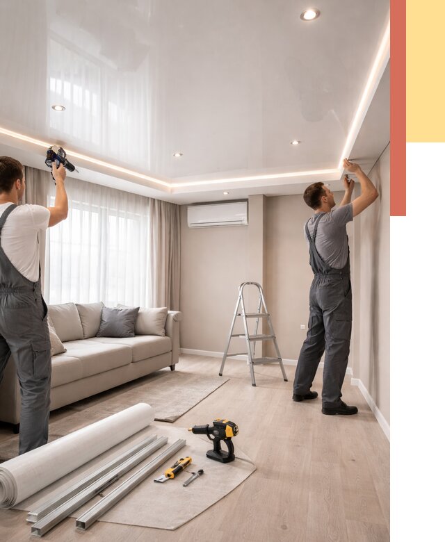 Монтаж глянцевого натяжного потолка в октябрьском от 777 руб. под ключ | ОТДЕЛОЧНИК-Ктб