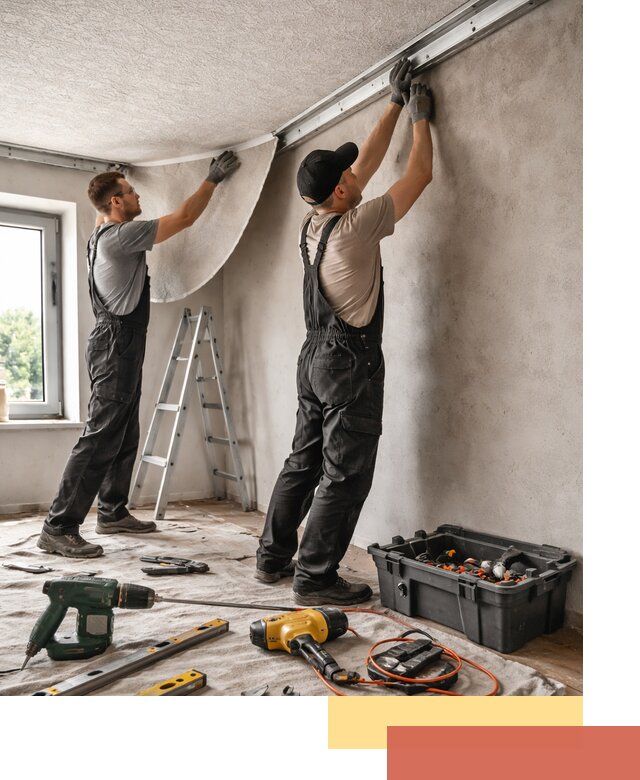 Монтаж фактурного натяжного потолка в октябрьском качественно и быстро