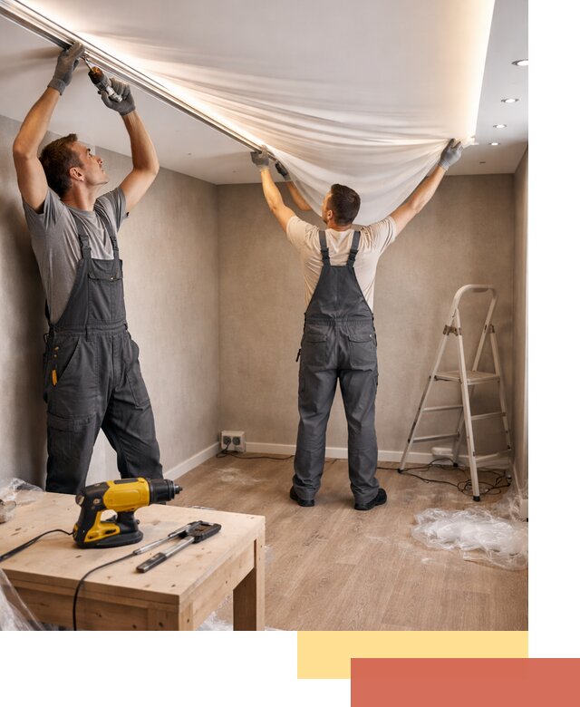 Монтаж натяжного потолка с подсветкой в октябрьском цена и сроки