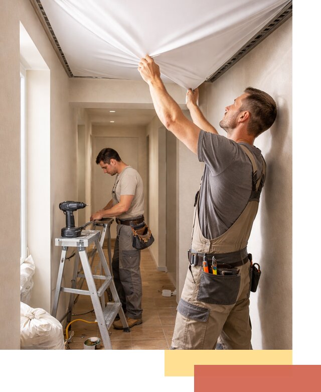 Монтаж натяжного потолка в прихожей в октябрьском