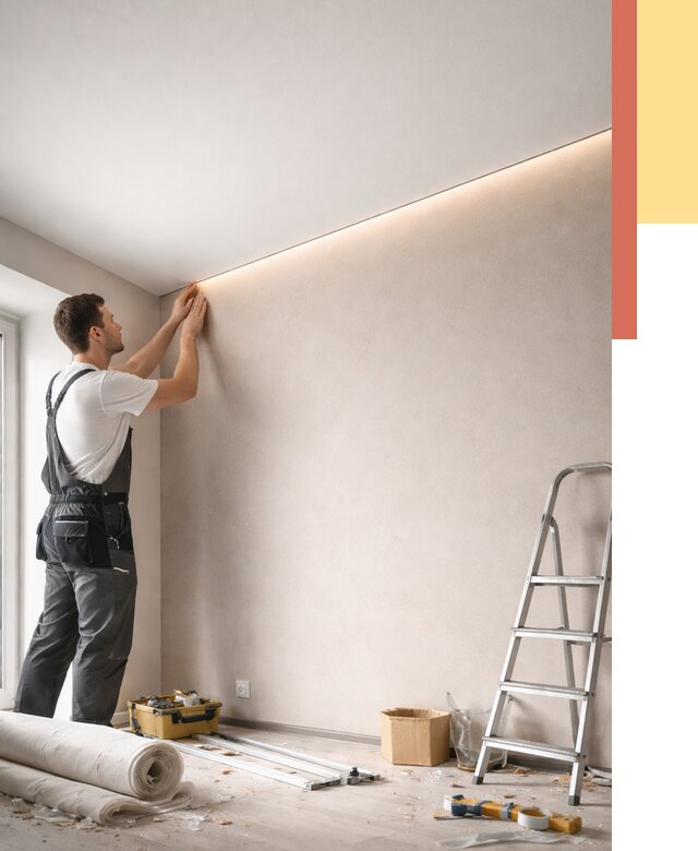 Теневые натяжные потолки в октябрьском от 8493 руб. под ключ | ОТДЕЛОЧНИК-Ктб