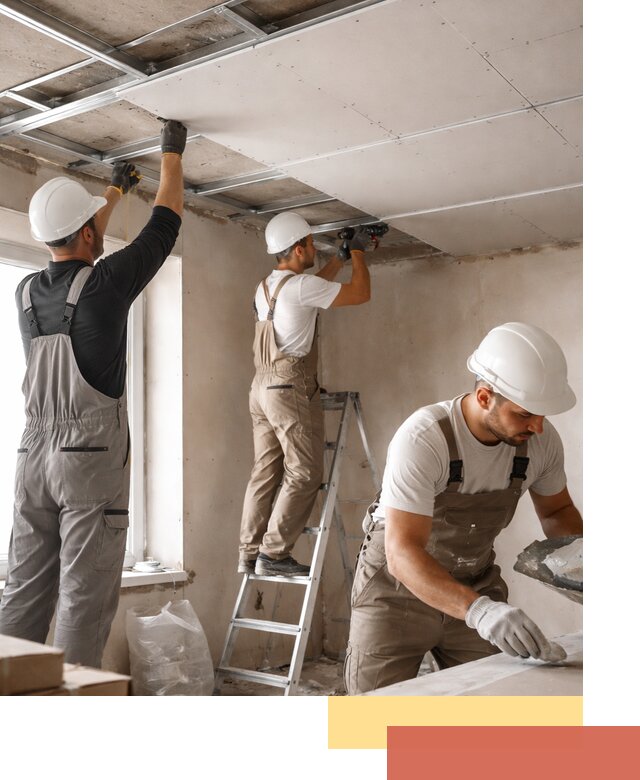 Одноуровневый потолок из гипсокартона в октябрьском — монтаж и отделка