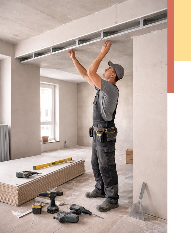 Потолок из гипсокартона с нишей в октябрьском от 1295 руб. под ключ | ОТДЕЛОЧНИК-Ктб