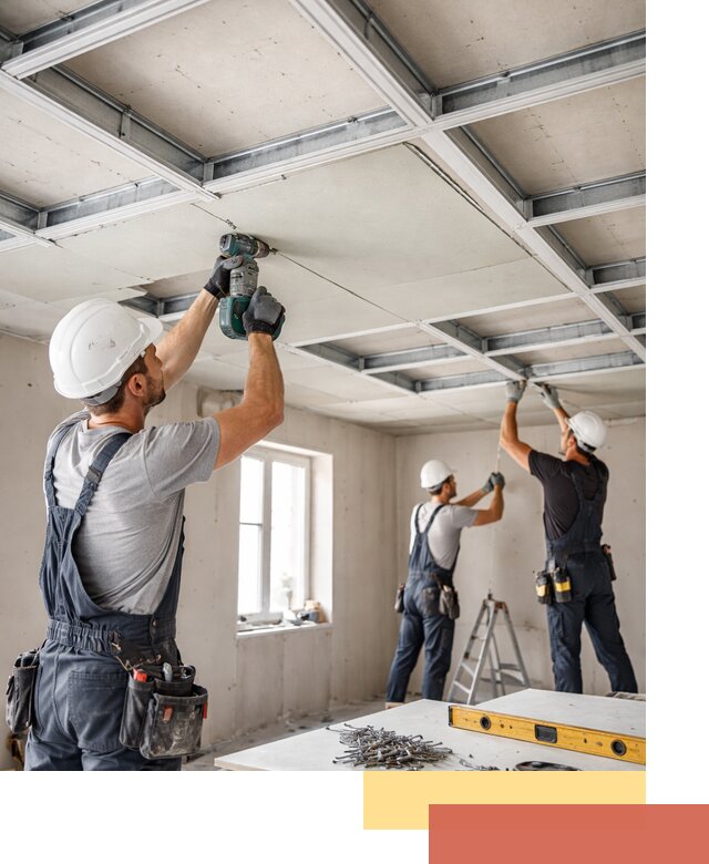 Кессонный потолок из гипсокартона под ключ в октябрьском