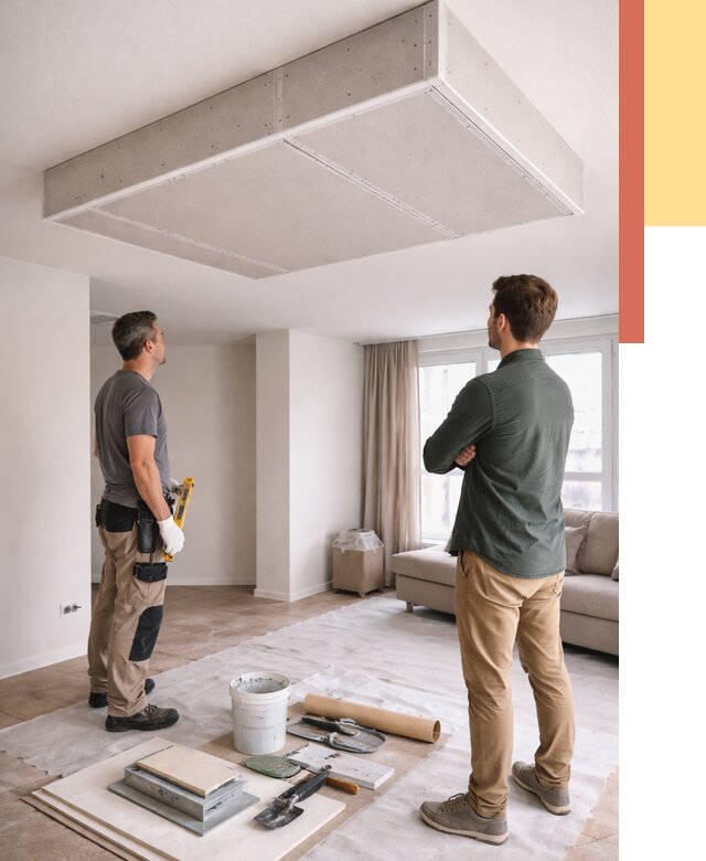 Короб на потолке из гипсокартона в октябрьском от 2279 руб. — монтаж и услуги под ключ | ОТДЕЛОЧНИК-Ктб