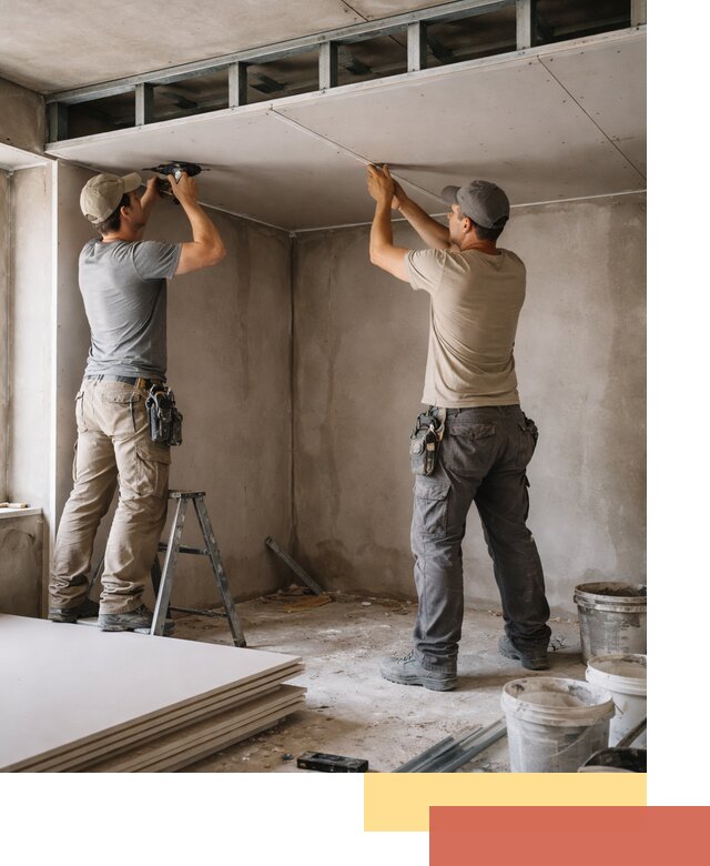 Короб из гипсокартона на потолке под ключ в октябрьском