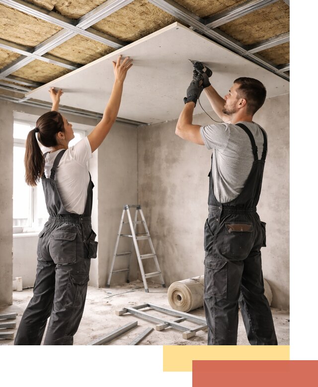 Звукоизоляция потолка из ГКЛ в октябрьском профессионально и надежно