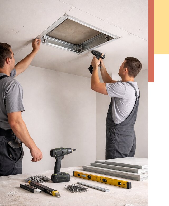 Установка люка в потолок ГКЛ в октябрьском от 2589 руб. под ключ | ОТДЕЛОЧНИК-Ктб