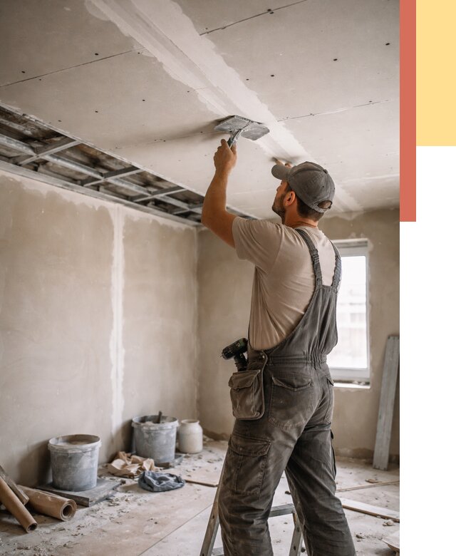 Ремонт потолка из гипсокартона в октябрьском от 673 руб./м² — быстро и недорого | ОТДЕЛОЧНИК-Ктб