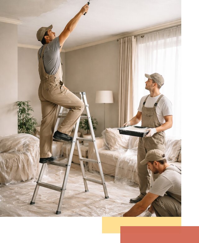 Покраска потолков акриловой краской в октябрьском качественно и быстро