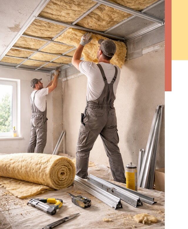 Утепление потолка в октябрьском от 7457 руб/м2 — недорого, быстро, под ключ | ОТДЕЛОЧНИК-Ктб