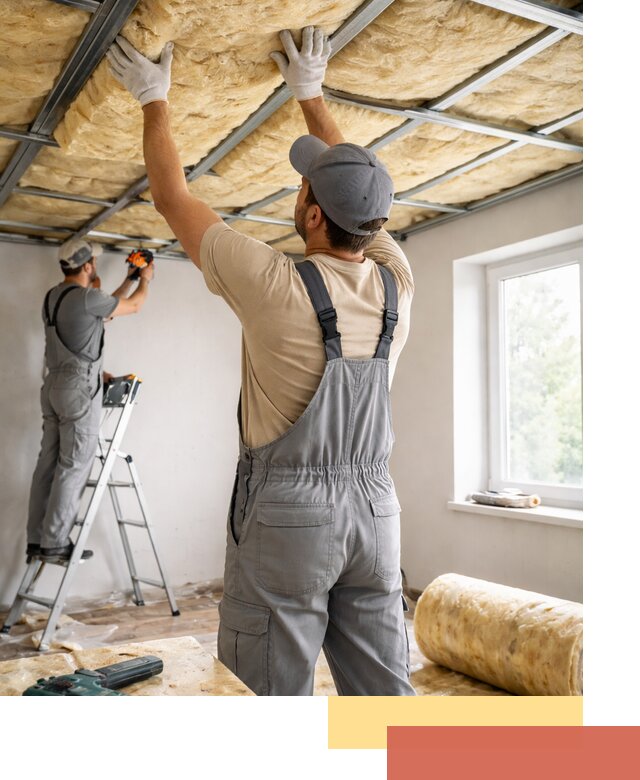 Утепление потолка под ключ в октябрьском качественно и быстро