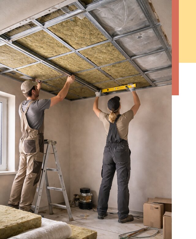 Шумоизоляция потолка в октябрьском от 1295 руб. под ключ — услуги ОТДЕЛОЧНИК-Ктб